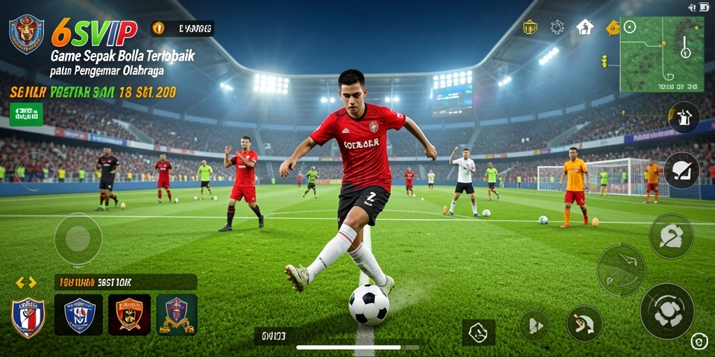 Tampilan gameplay seru dalam pertandingan sepak bola 6SVIP.