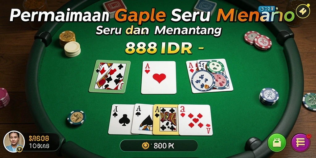 Tangkapan layar gameplay Gaple di 888IDR yang seru.