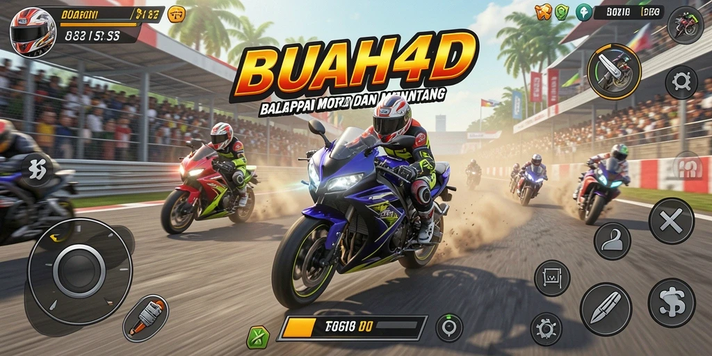 Tampilan gameplay BUAH4D yang mendebarkan saat balapan motor.