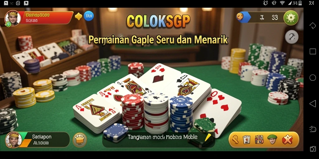 Tampilan screenshot COLOKSGP menunjukkan keseruan bermain Gaple.