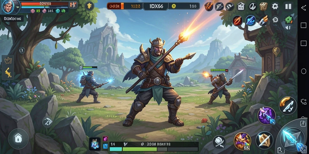 Tangkapan layar gameplay menampilkan pertempuran strategis yang mendebarkan.