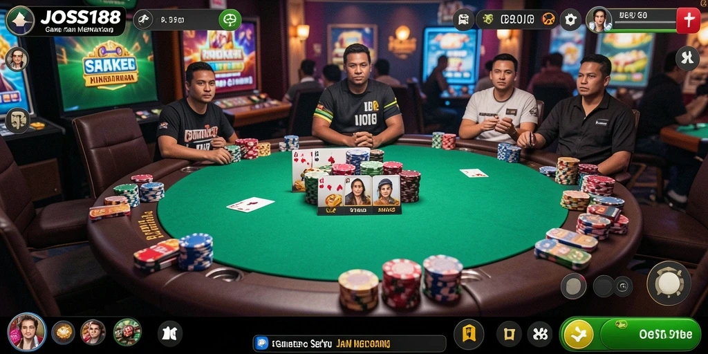 Tampilan gameplay seru JOSS188 yang penuh strategi poker.