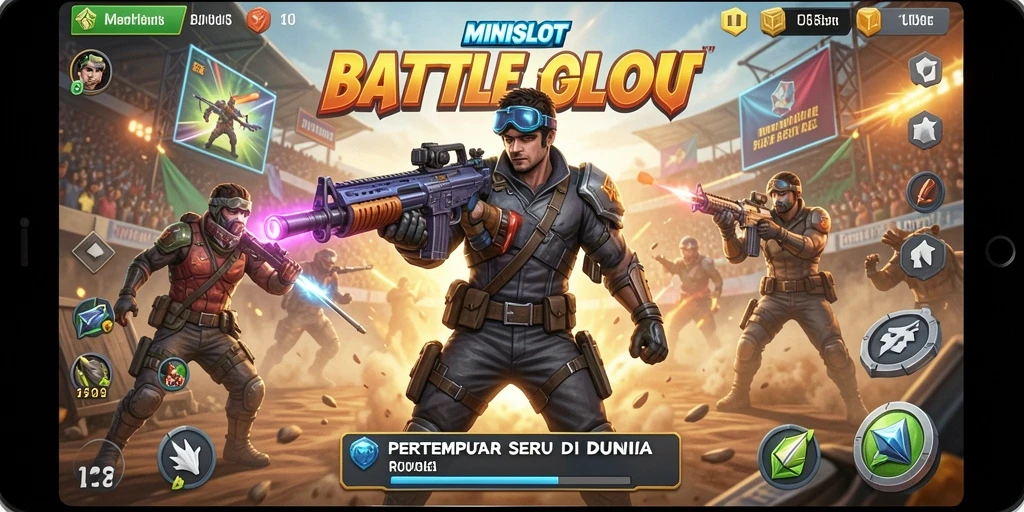 Gameplay seru MINISLOT dengan pertarungan Battle Royale yang mendebarkan.