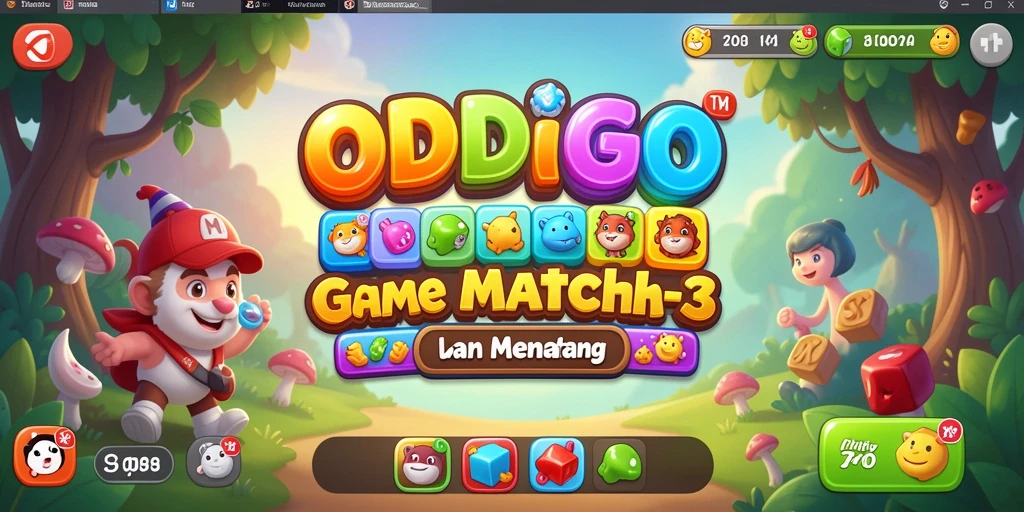 Tangkapan layar gameplay ODDIGO dengan level Match-3 yang menarik.