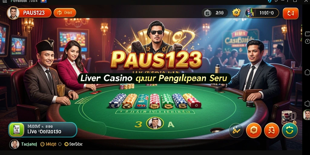 Screenshot gameplay PAUS123 menunjukkan suasana kasino yang seru dan interaktif.