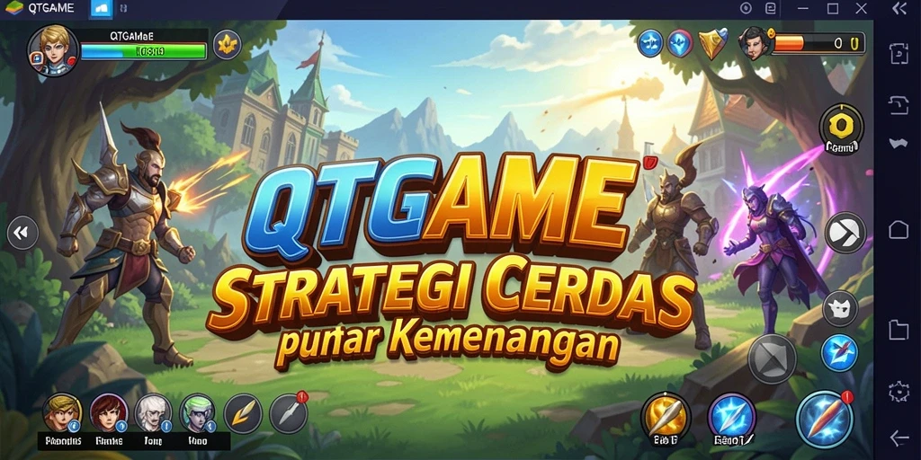 Tampilan gameplay QTGAME yang menegangkan dan menantang di arena strategi.