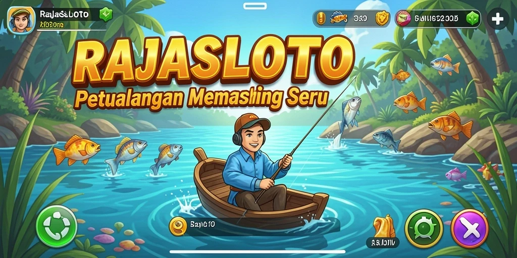 Screenshot gameplay RAJASLOTO menampilkan momen memancing yang seru.