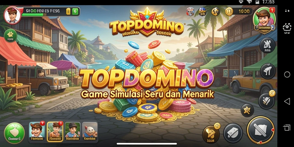 Tampilan gameplay menarik di dalam permainan TOPDOMINO.